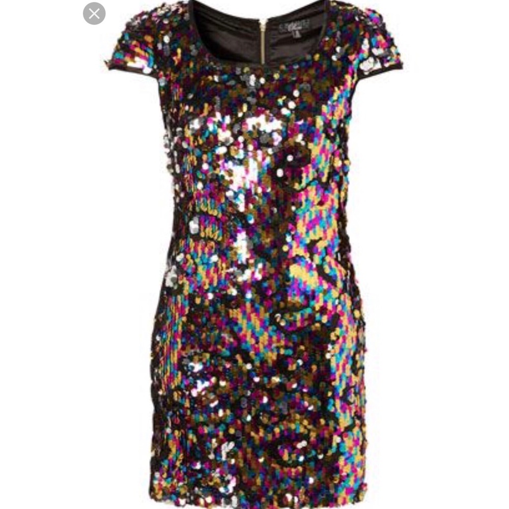 Women’s Multi Color Sequin Mini Dress Rare London